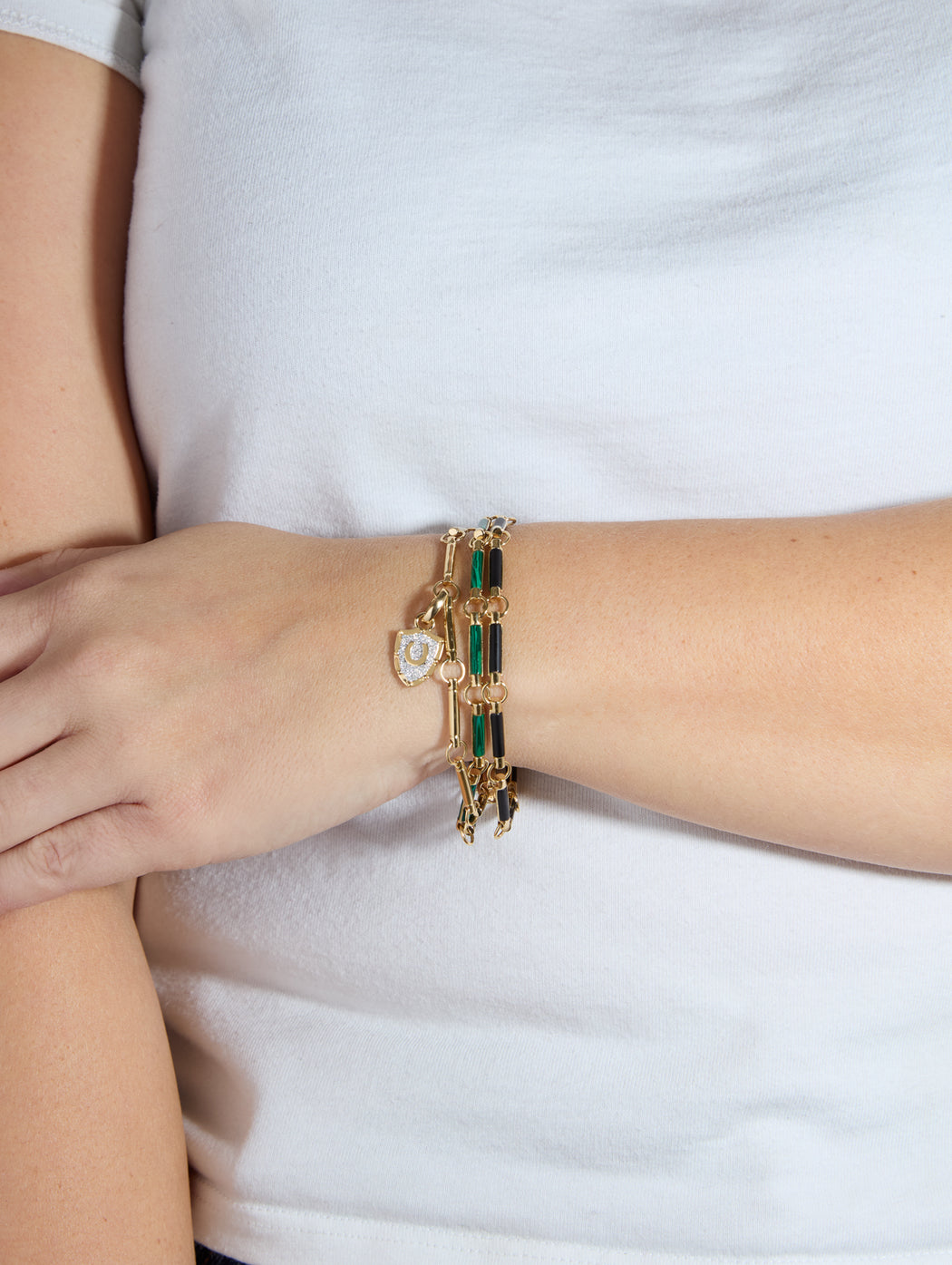 Onyx Element Yellow Gold Chain Bracelet