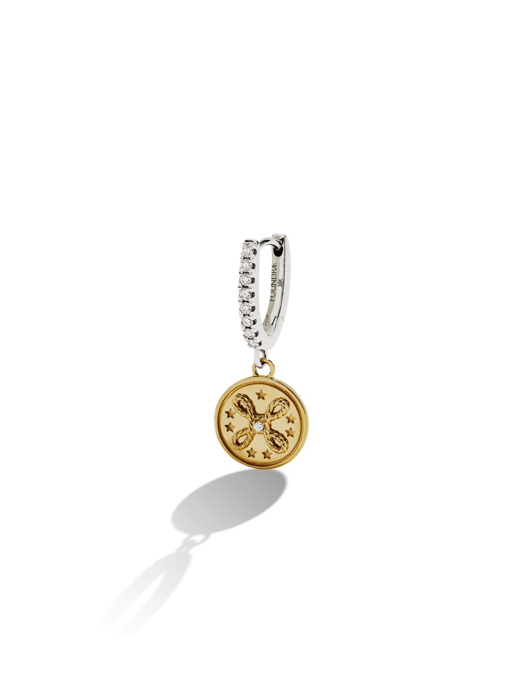 True Love Miniature Medallion Mixed Gold Earring