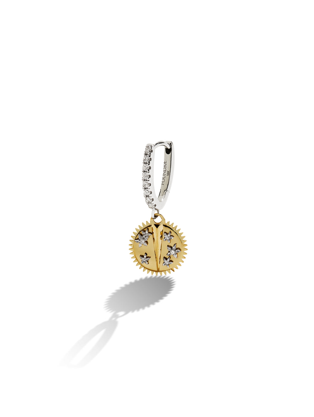 Resilience Miniature Medallion Mixed Gold Earring
