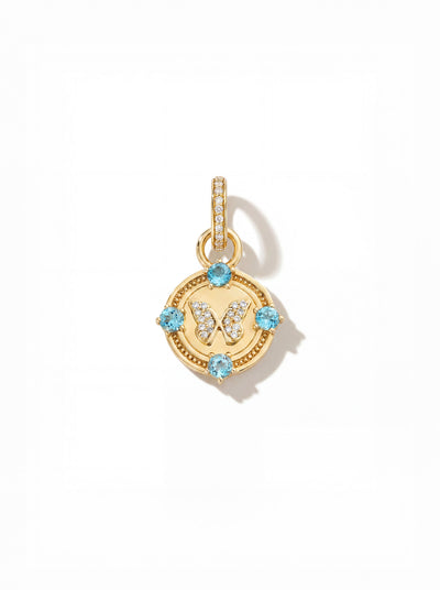 Reverie Blue Topaz Butterfly Miniature Medallion