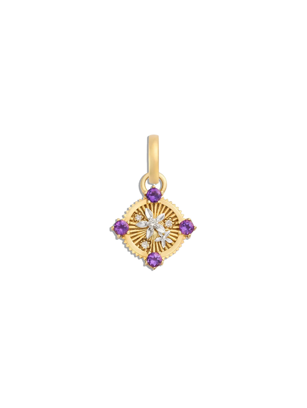 Resilience Blossoms Amethyst & Diamond Miniature Medallion