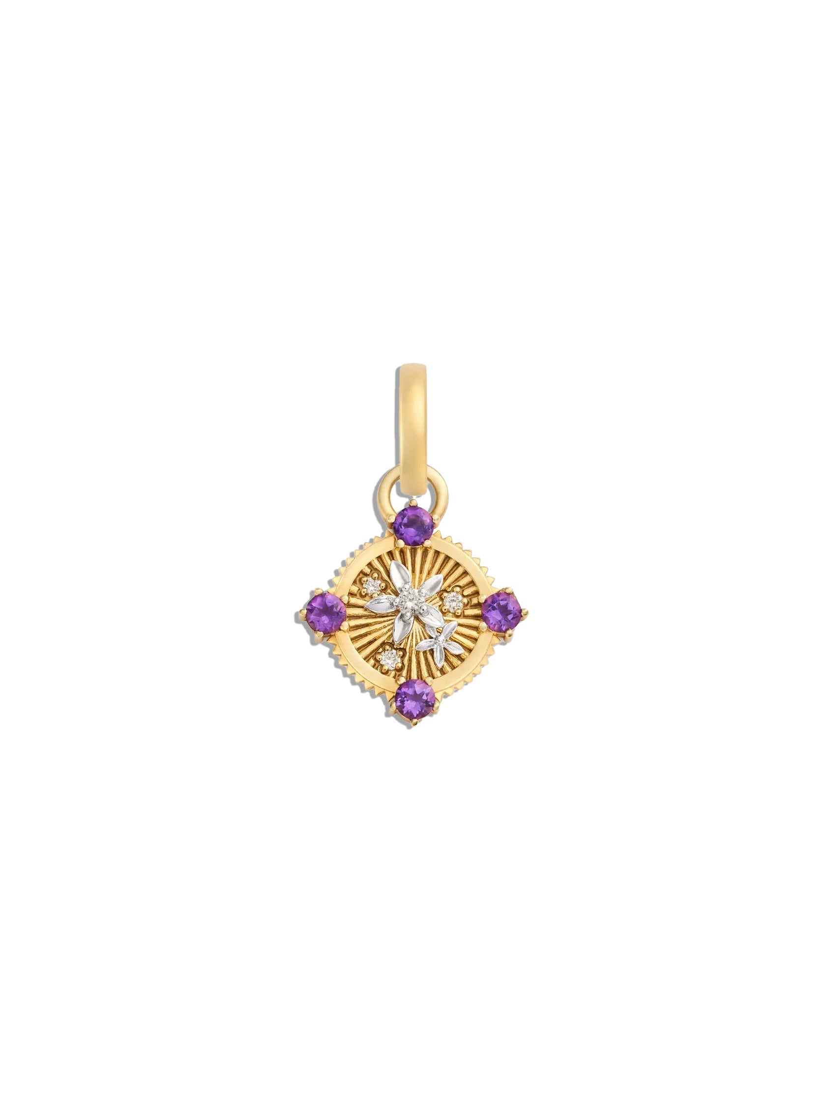 Resilience Blossoms Amethyst & Diamond Miniature Medallion