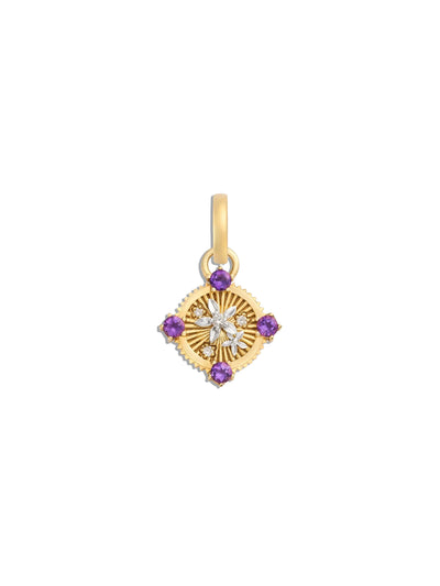Resilience Blossoms Amethyst & Diamond Miniature Medallion