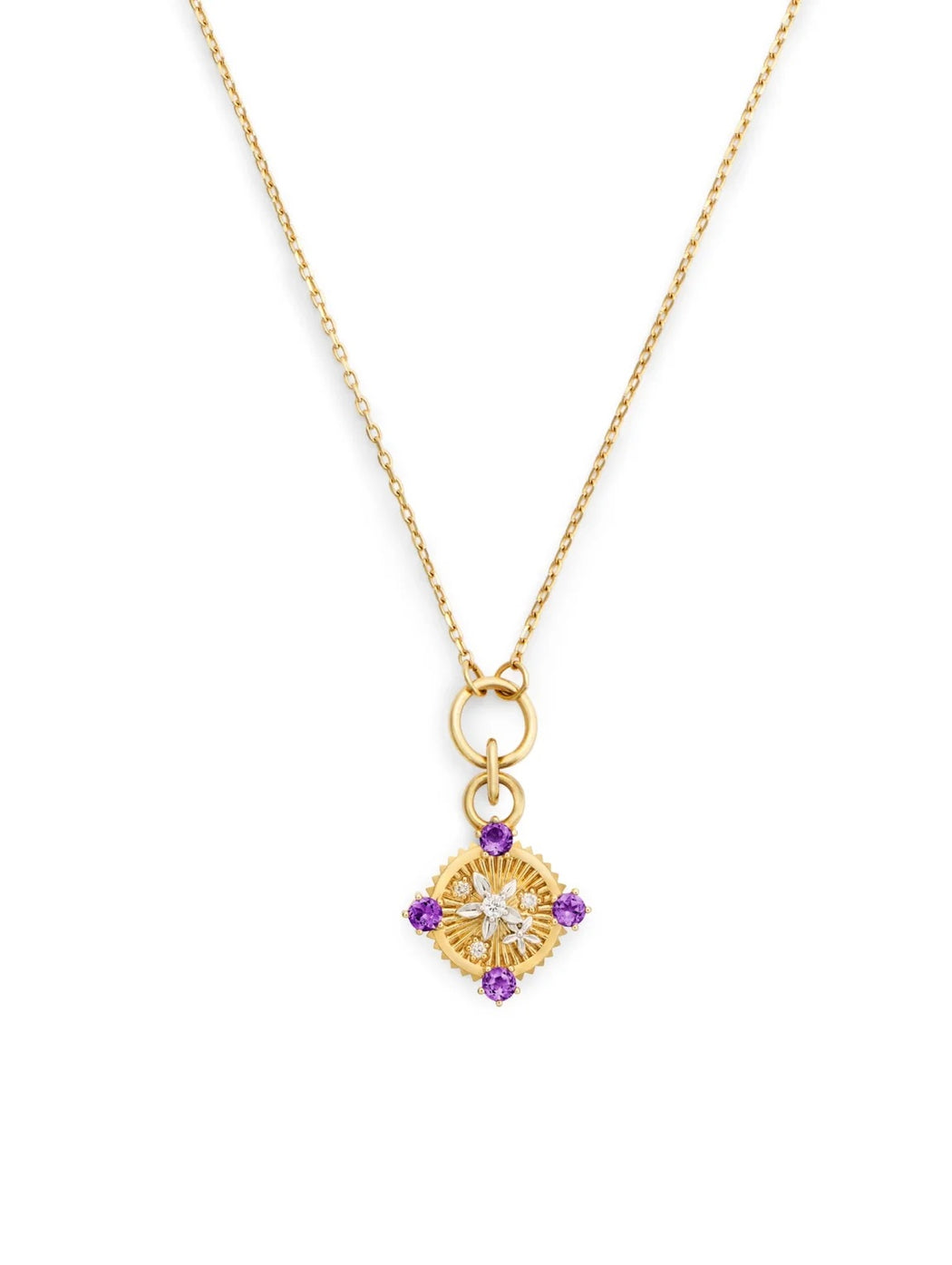 Resilience Blossoms Amethyst & Diamond Fine Belcher Necklace
