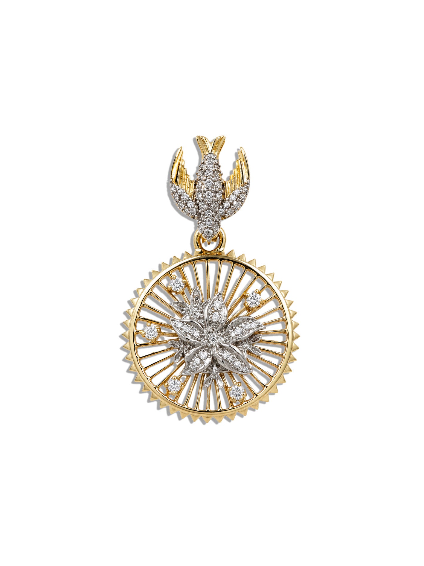 Resilience Blossoms Medallion with Pavé Sparrow Annex Link