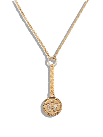 Butterfly Small Mixed Belcher Extension Necklace With Diamonds