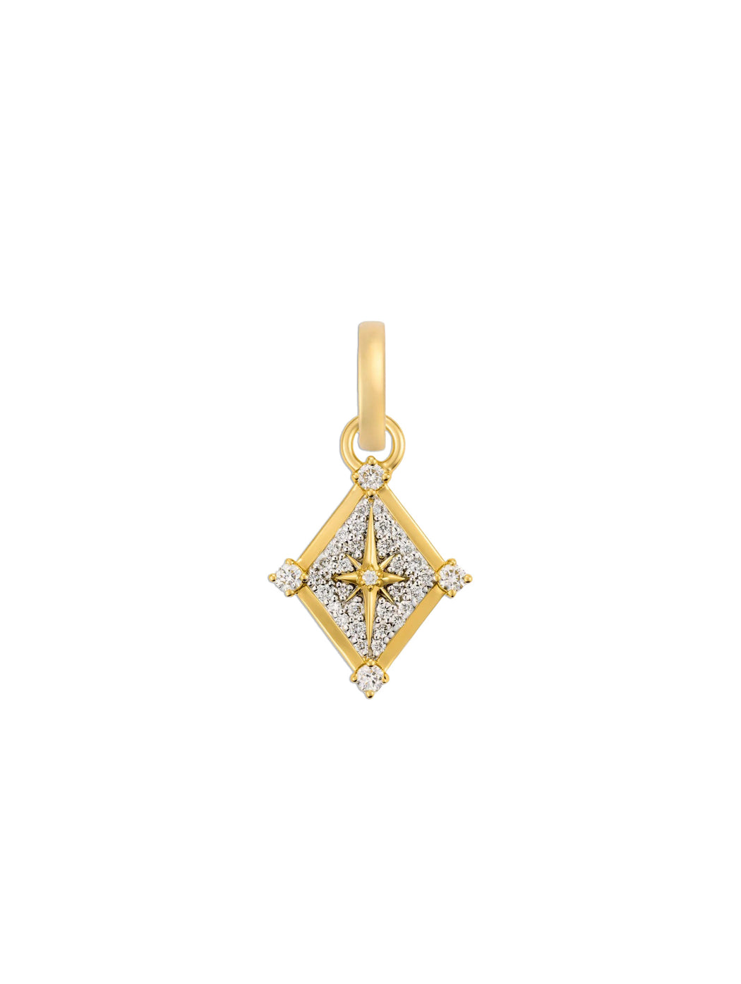 Pavé Inner Light Miniature Yellow Gold Charm