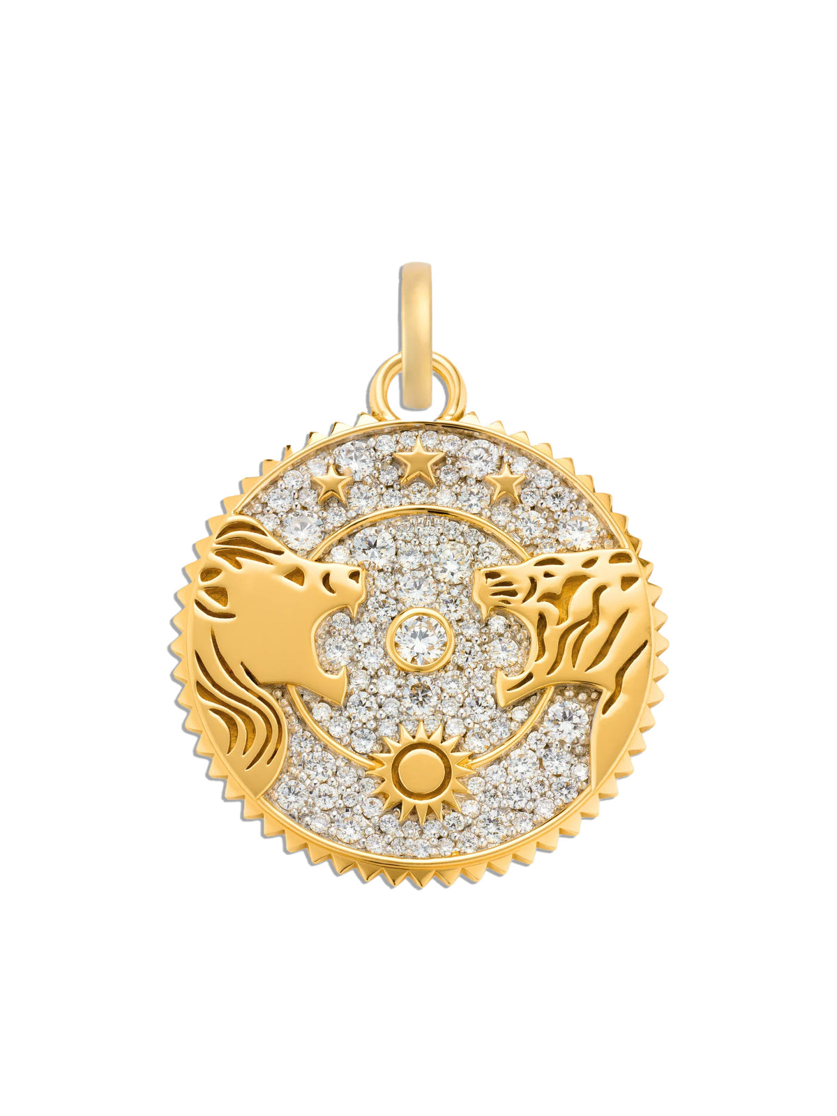 Pavé Solar & Lunar Large Mixed Gold Charm