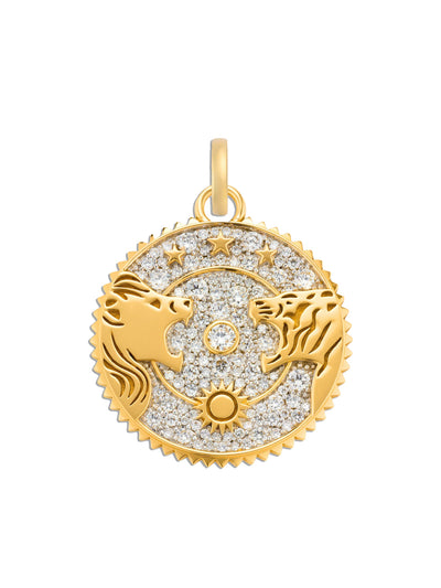 Pavé Solar & Lunar Large Mixed Gold Charm