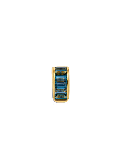 Blue Topaz Bail Yellow Gold Link