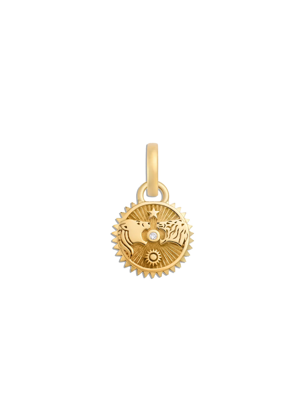 Diamond Solar & Lunar Miniature Yellow Gold Charm