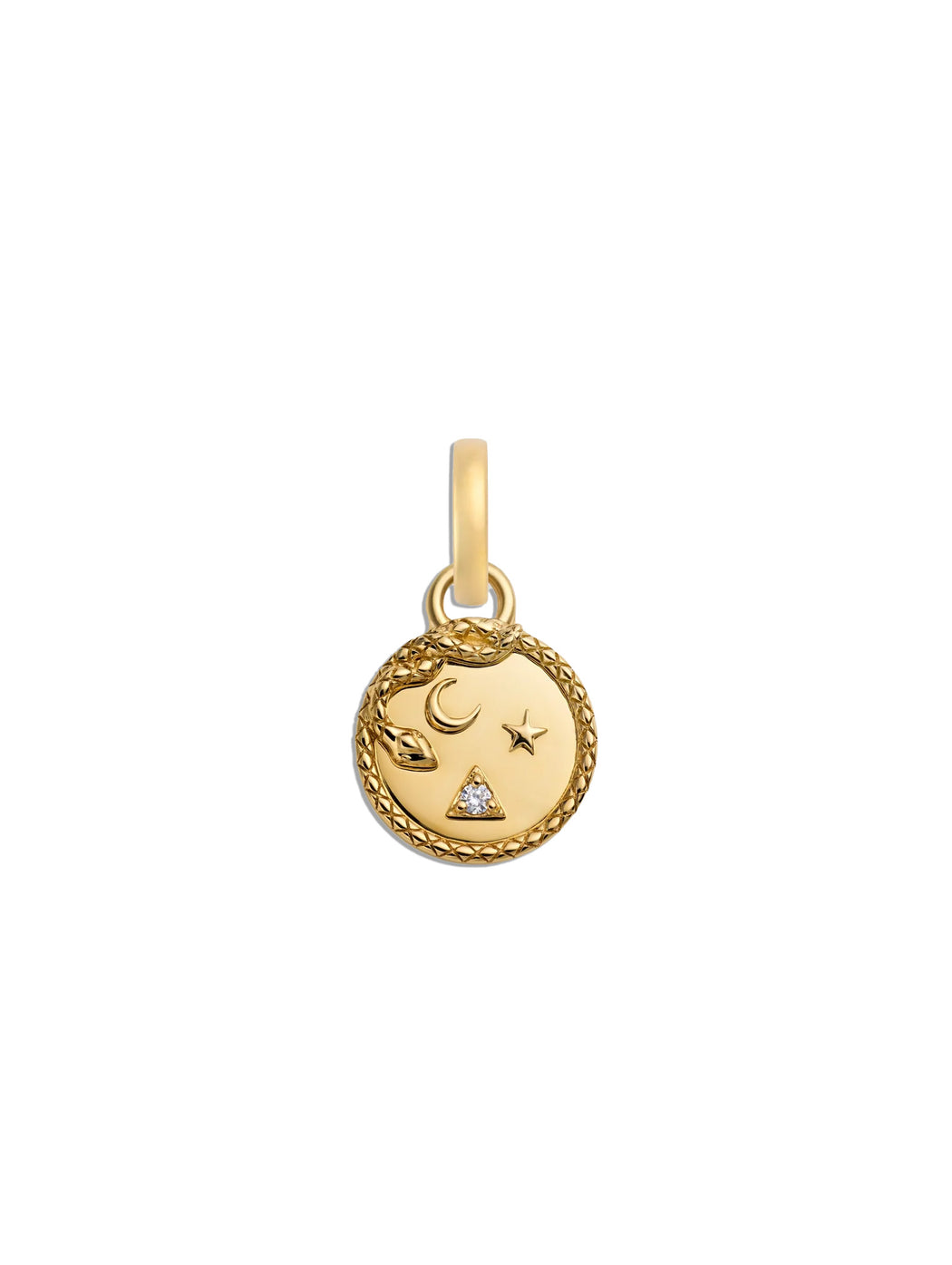 Diamond Snake Miniature Yellow Gold Charm