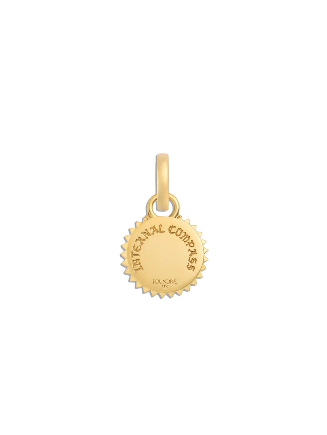 Diamond Internal Compass Miniature Yellow Gold Charm