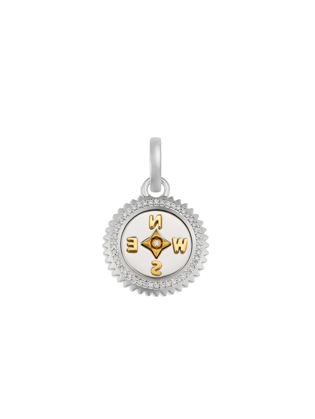 Diamond Internal Compass Baby Mixed Gold Charm