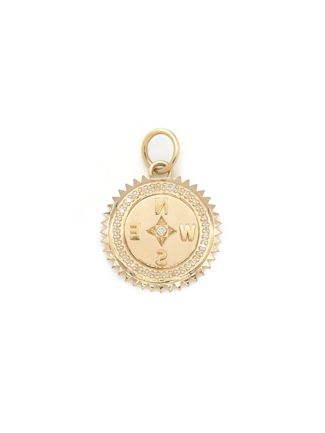 Internal Compass Yellow Gold Baby Medallion