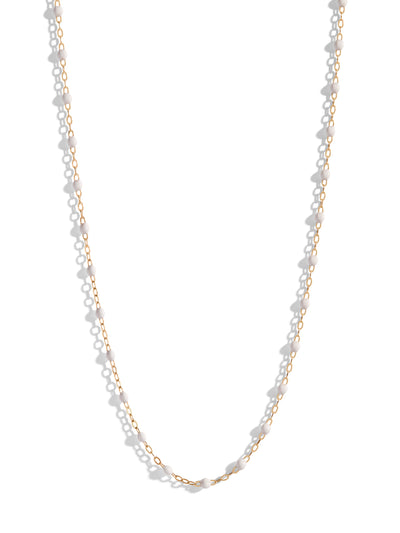 Classic Gigi White Resin Yellow Gold Necklace