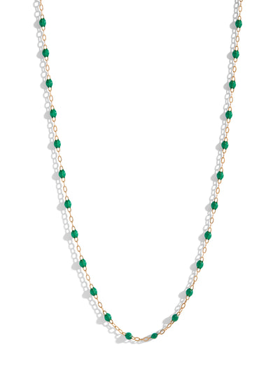 Classic Gigi Emerald Resin Yellow Gold Necklace