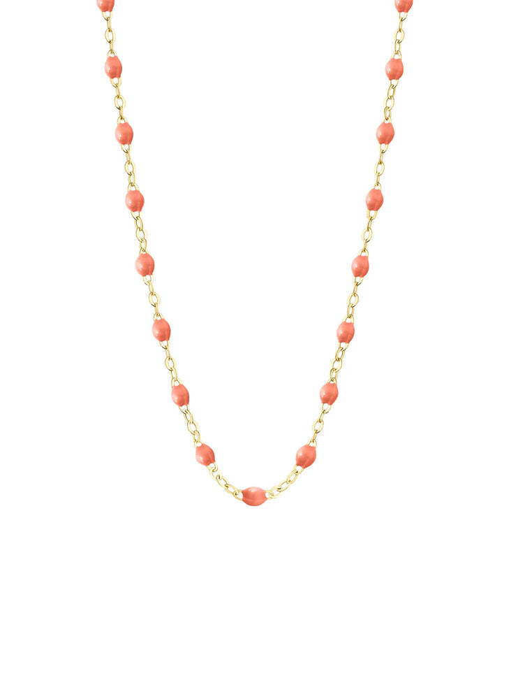Classic Gigi Saumon Resin Yellow Gold Necklace