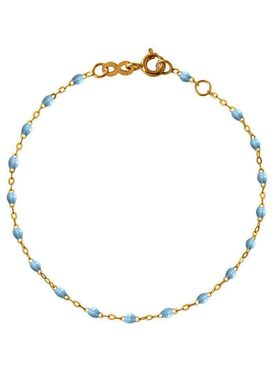 Classic Gigi Baby Blue Resin Yellow Gold Bracelet
