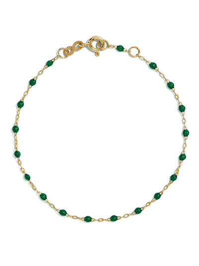 Classic Gigi Emerald Resin Yellow Gold Bracelet