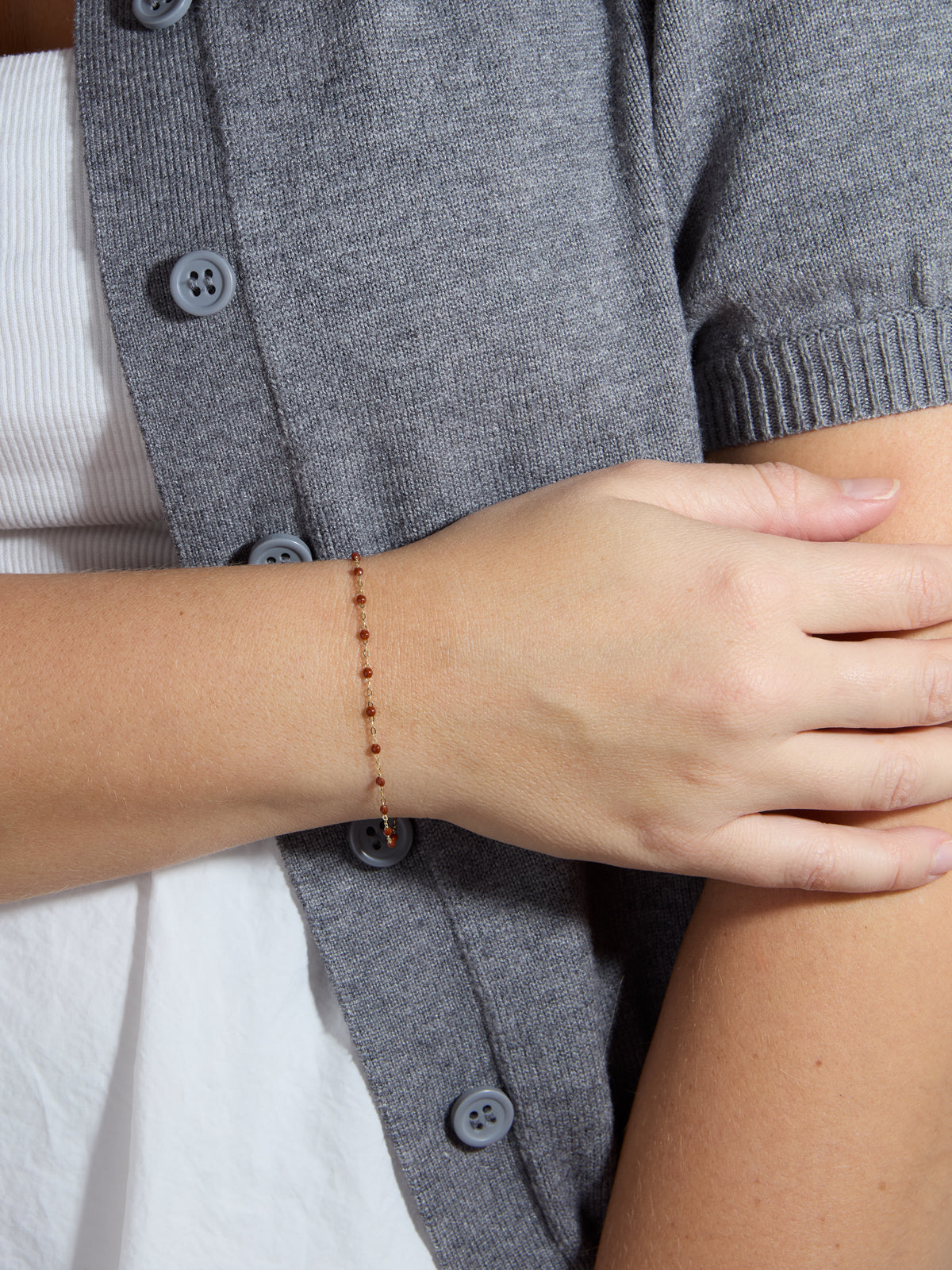 Classic Gigi Mocha Resin Yellow Gold Bracelet