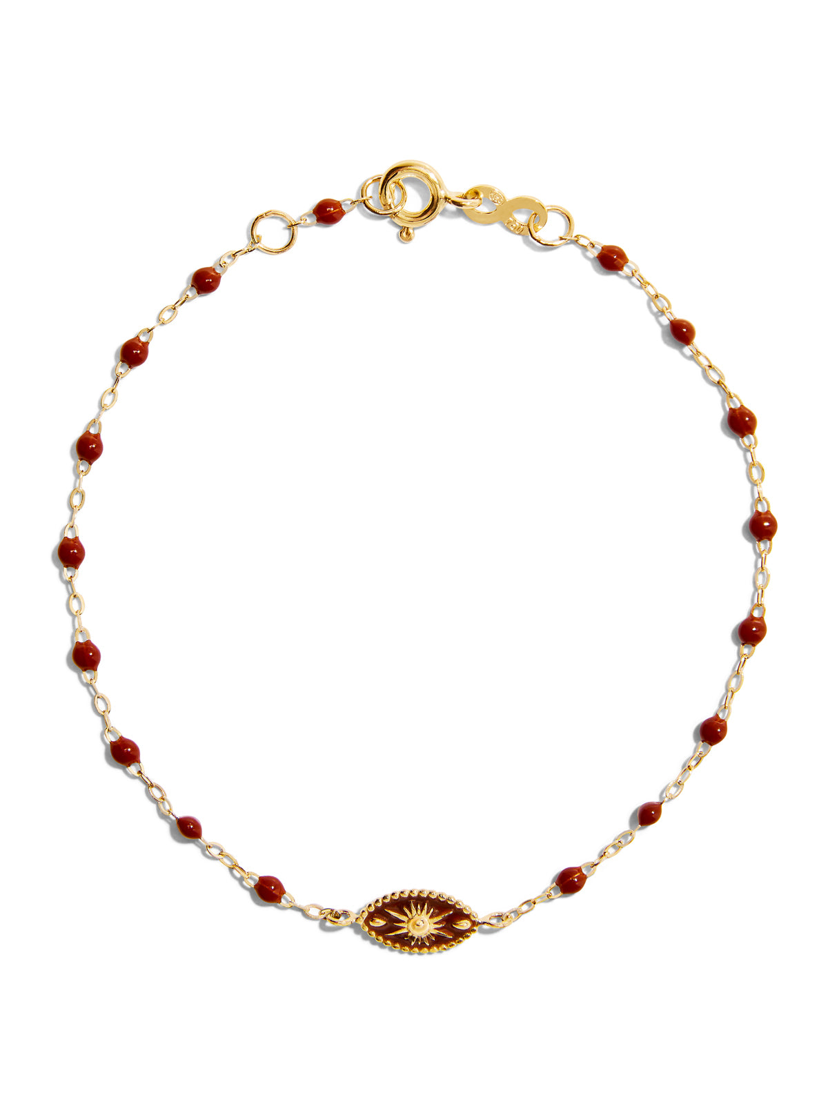 Karma Mocha Resin Yellow Gold Bracelet