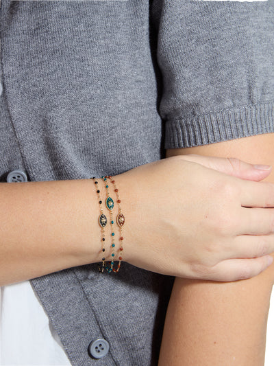 Karma Mocha Resin Yellow Gold Bracelet