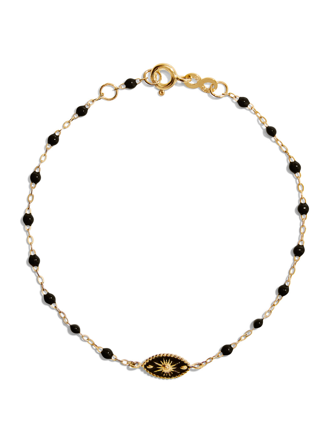 Karma Black Resin Yellow Gold Bracelet