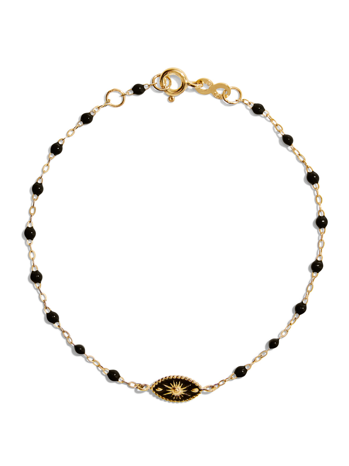 Karma Black Resin Yellow Gold Bracelet