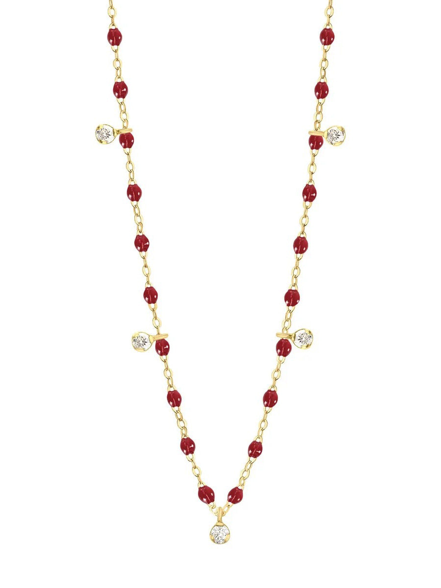 Classic Gigi Cherry Supreme Classic 5 Diamond Yellow Gold Necklace