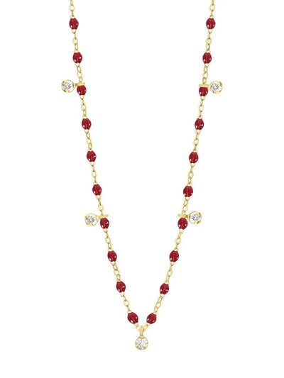 Classic Gigi Cherry Supreme Classic 5 Diamond Yellow Gold Necklace