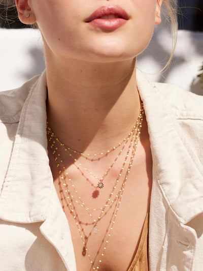 Classic Gigi Mimosa Sun Diamond Yellow Gold Necklace