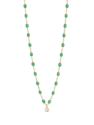 Classic Gigi Mint Supreme Classic 1 Diamond Yellow Gold Necklace