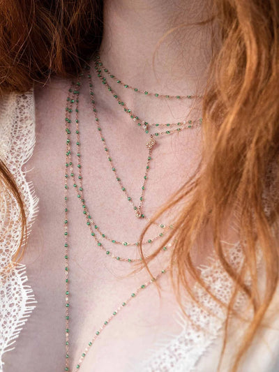 Classic Gigi Mint Supreme Classic 1 Diamond Yellow Gold Necklace