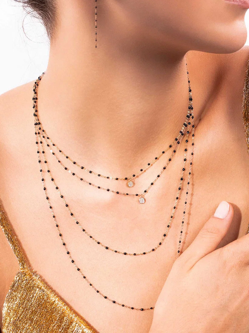 Classic Gigi Midnight Puce Diamond Yellow Gold Necklace
