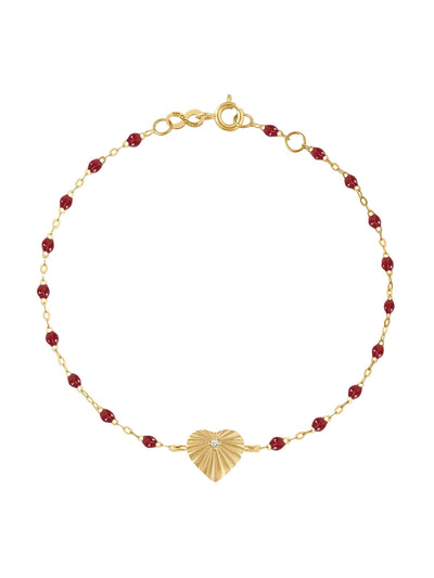 Classic Gigi Cherry Heart Lumière Diamond Yellow Gold Bracelet