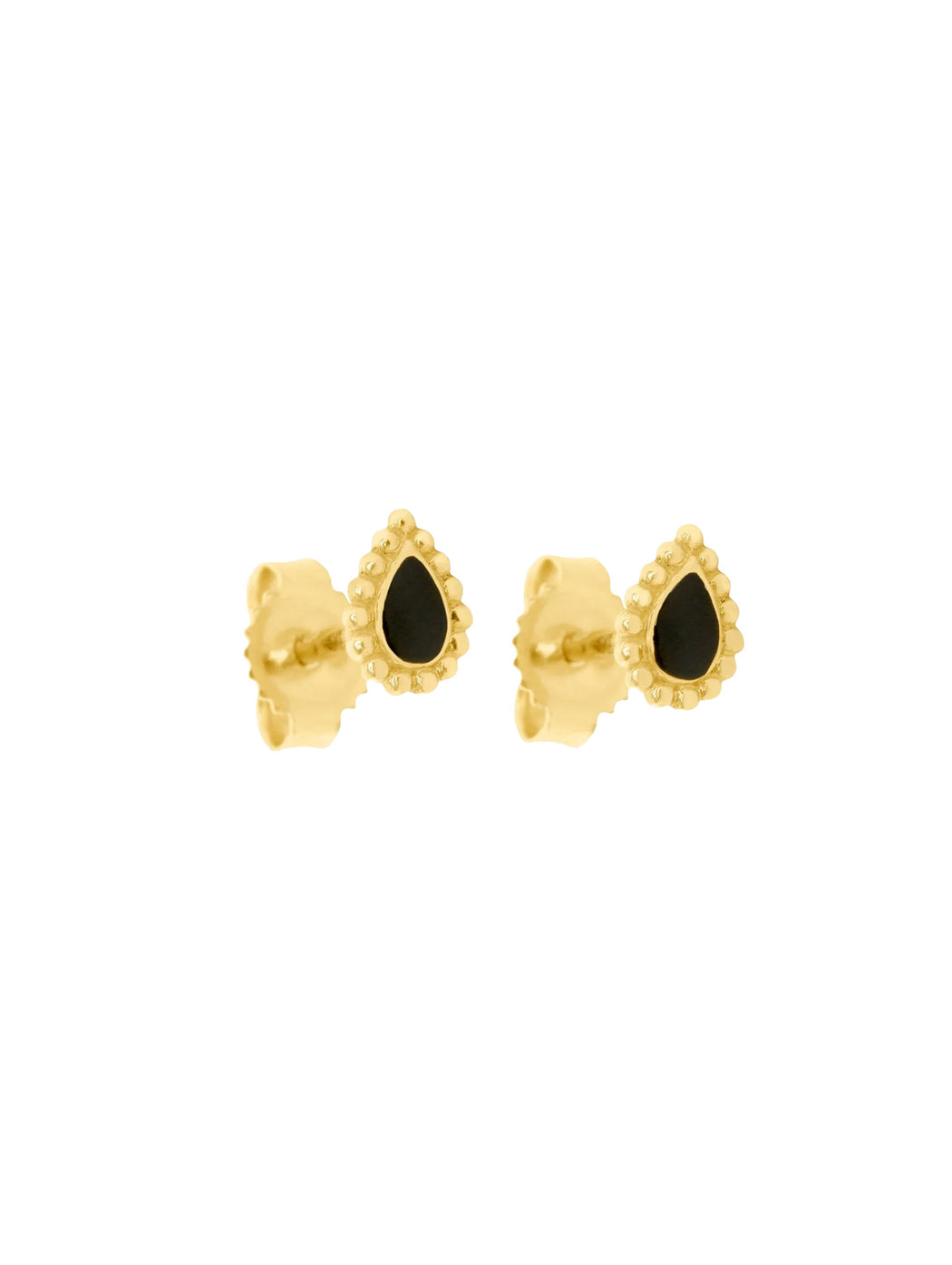 Classic Gigi Black Lucky Cashmere Yellow Gold Earrings