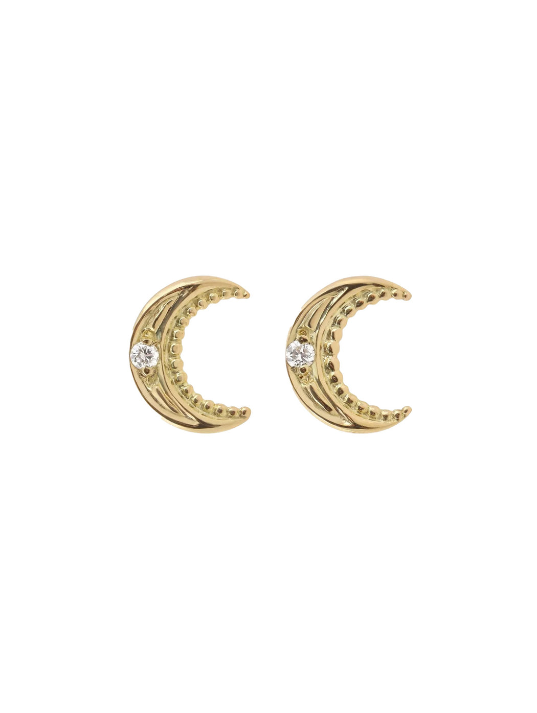 Classic Gigi Petite Moon Yellow Gold Earrings