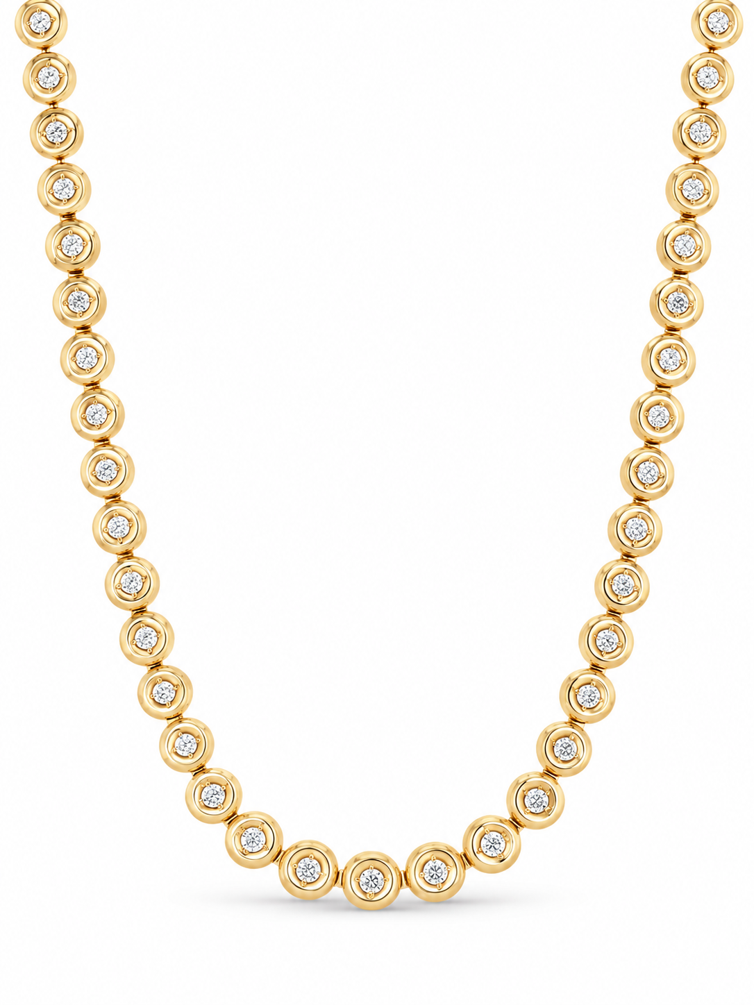 Orb Yellow Gold Tennis Necklace