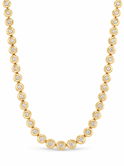 Orb Yellow Gold Tennis Necklace