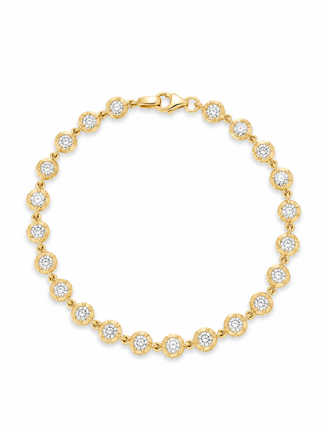 Daisy Diamond Yellow Gold Chain Bracelet