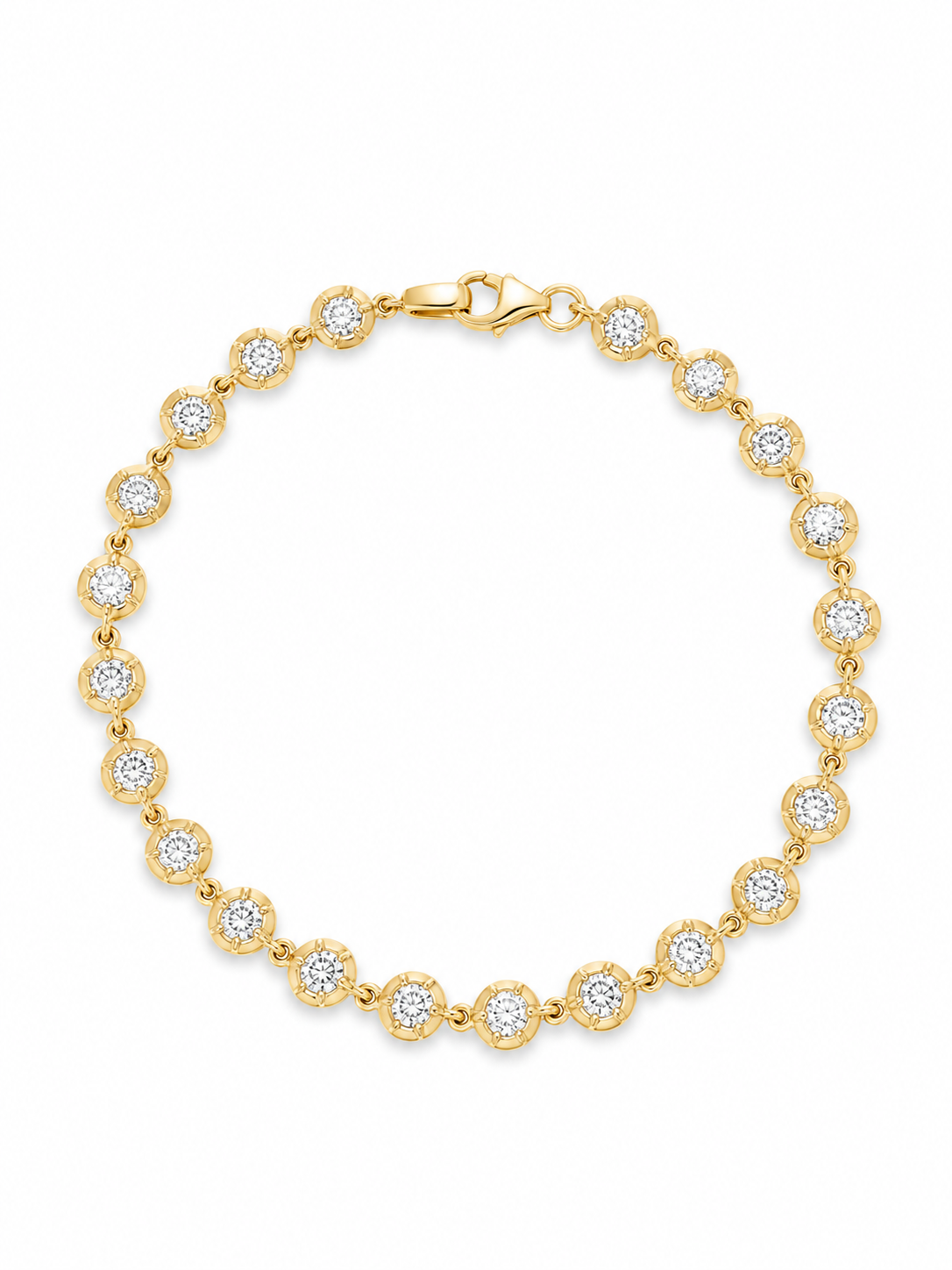 Daisy Diamond Yellow Gold Chain Bracelet