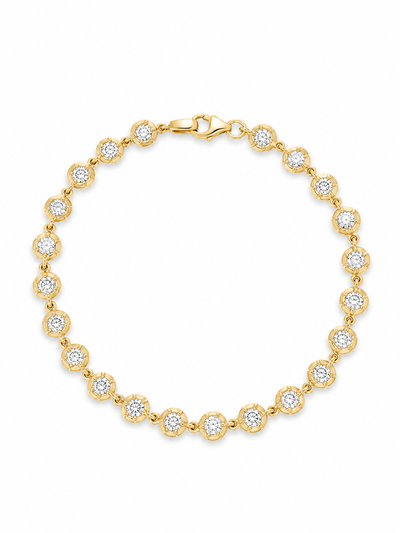 Daisy Diamond Yellow Gold Chain Bracelet