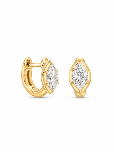 Diamond Marquise Solis Yellow gold Huggies