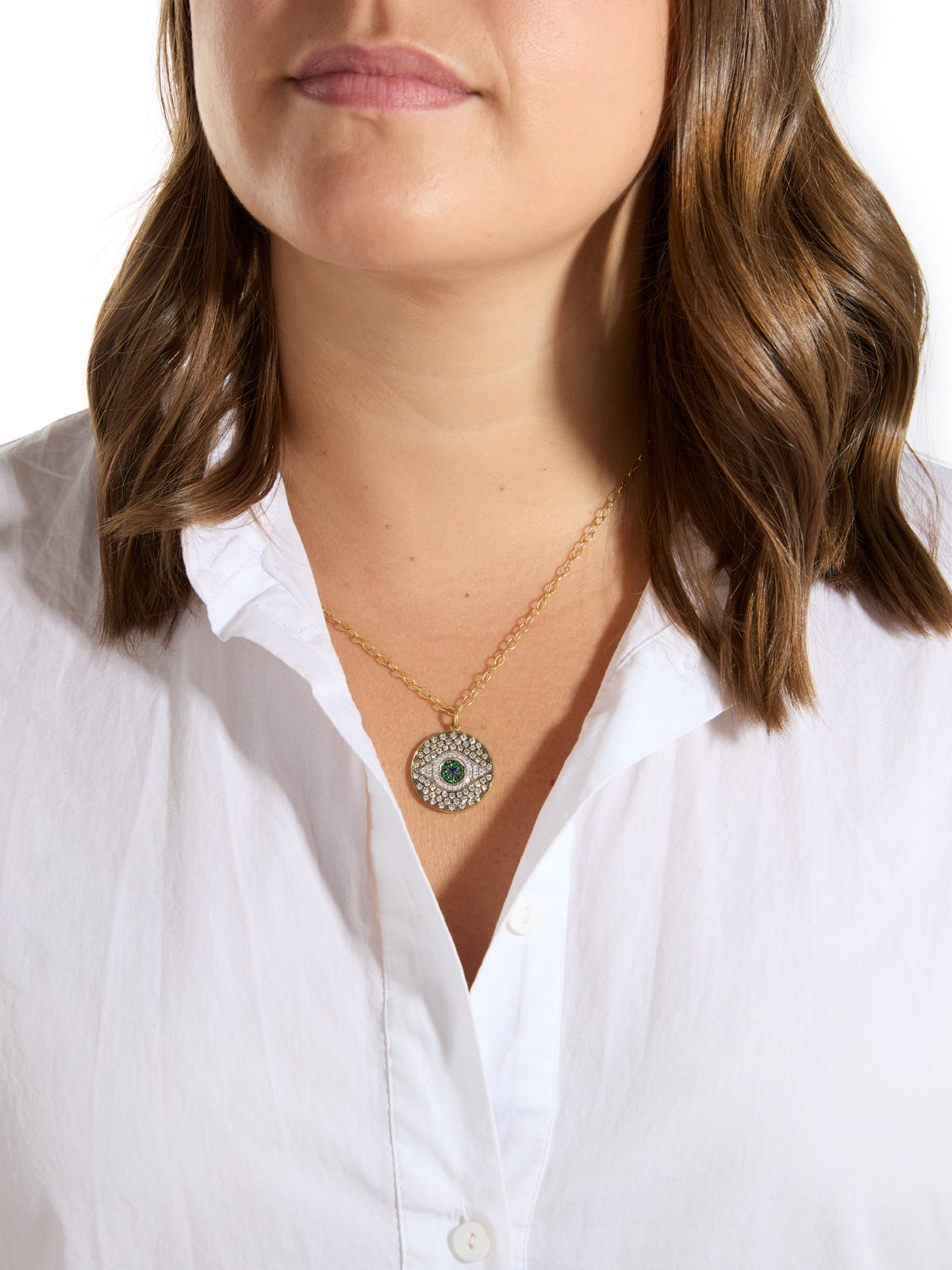 Green Eye Dawn Yellow Gold Pendant