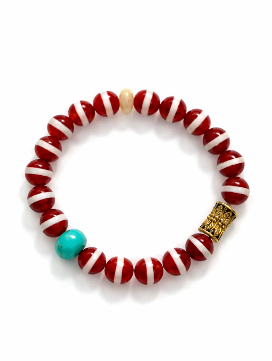 Striped Brown Agate & Multi Stone Beaded Bracelet