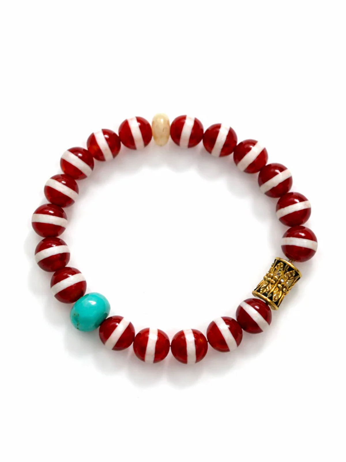 Striped Brown Agate & Multi Stone Beaded Bracelet