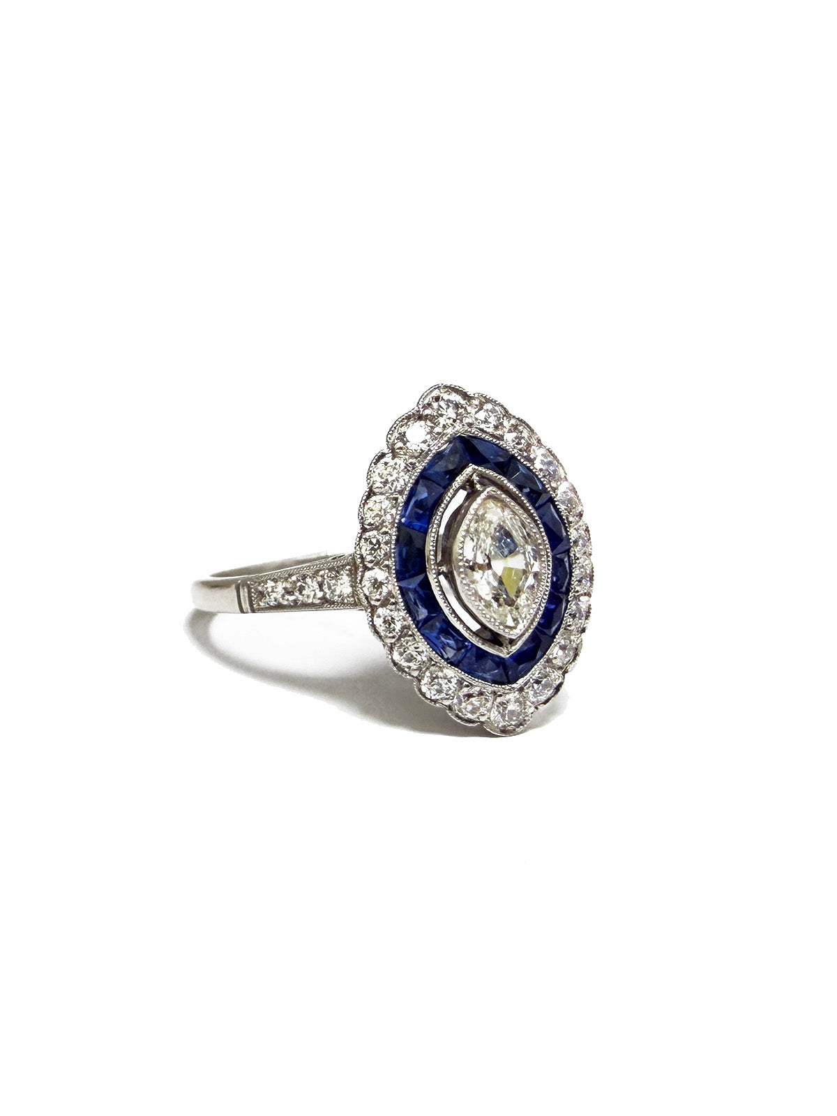 Vintage Diamond & Sapphire Platinum Ring