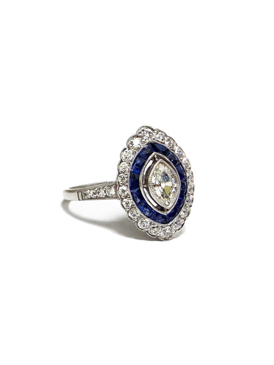 Vintage Diamond & Sapphire Platinum Ring