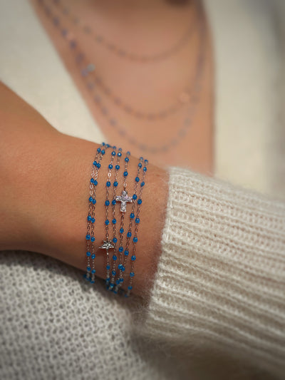 Classic Gigi Azur Resin Yellow Gold Bracelet